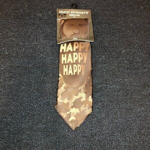 NWT Duck Dynasty A&E “Happy Happy Happy” Brown Camouflage Tie